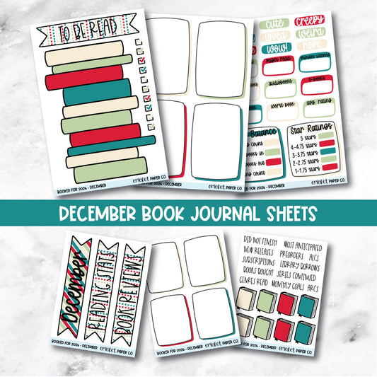 Book and Reading Journal Stickers - December