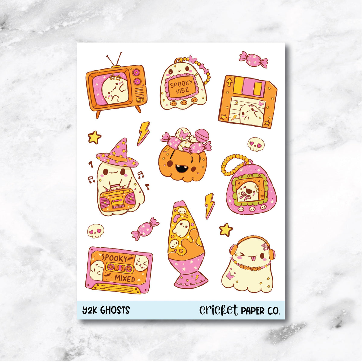 Decorative Planner and Journal Stickers - Y2K Ghosts